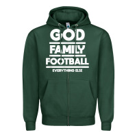 Sports Green god family football christian faith shirt Zipper Hoodie - baoMotion