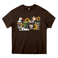 Chocolate Brown cowhide coffee cup Heavy Core Tee - HowdyJamesFarm