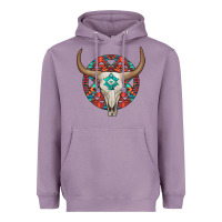 Lavender turquoise aztec bullskull Heavyweight Hoodie - JahusDesignShop