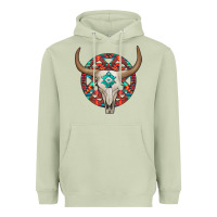 Matcha turquoise aztec bullskull Heavyweight Hoodie - JahusDesignShop
