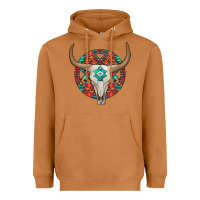 Meerkat turquoise aztec bullskull Heavyweight Hoodie - JahusDesignShop