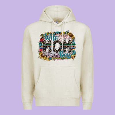 Wife Mom Boss Premium Hoodie Designed By Sublimationcraftshop