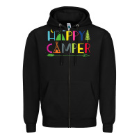 Black camping arrow camper happy summer camp camping kids 635 Zipper Hoodie - baoMotion