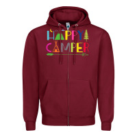Burgundy camping arrow camper happy summer camp camping kids 635 Zipper Hoodie - baoMotion