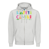 Dove Grey camping arrow camper happy summer camp camping kids 635 Zipper Hoodie - baoMotion