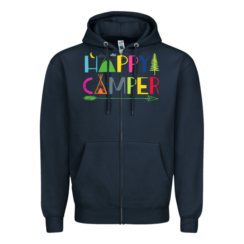 Camping Arrow Camper Happy Summer Camp Camping Kids 635 Zipper Hoodie by baoMotion | Teevron
