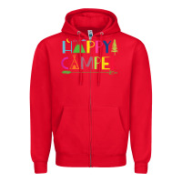 Red camping arrow camper happy summer camp camping kids 635 Zipper Hoodie - baoMotion