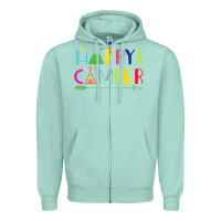 Seafoam camping arrow camper happy summer camp camping kids 635 Zipper Hoodie - baoMotion