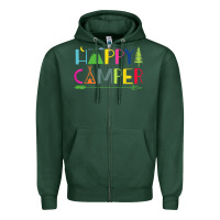 Sports Green camping arrow camper happy summer camp camping kids 635 Zipper Hoodie - baoMotion