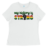 White My history is strong Ladies Tee - FaDigitalArtStudio