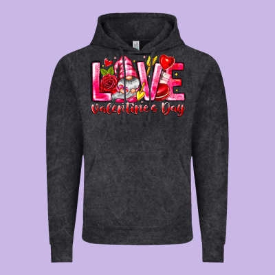 Love Valentines Day Gnome Vintage Hoodie Designed By Cowhidedigitalart
