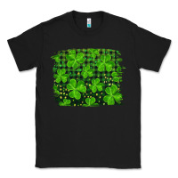 Black st patrick's day shamrock and plaid distressed background Classic Tee - RanaPortraitStore