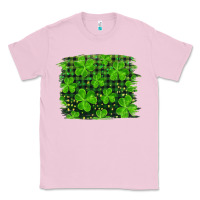 Bubblegum Pink st patrick's day shamrock and plaid distressed background Classic Tee - RanaPortraitStore
