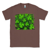 Chestnut st patrick's day shamrock and plaid distressed background Classic Tee - RanaPortraitStore