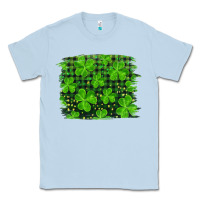 Dusty Blue st patrick's day shamrock and plaid distressed background Classic Tee - RanaPortraitStore