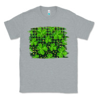 Heather Grey st patrick's day shamrock and plaid distressed background Classic Tee - RanaPortraitStore