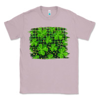 Lilac st patrick's day shamrock and plaid distressed background Classic Tee - RanaPortraitStore