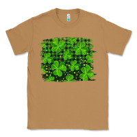 Toasted Coconut st patrick's day shamrock and plaid distressed background Classic Tee - RanaPortraitStore