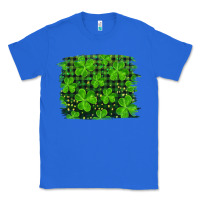 True Royal st patrick's day shamrock and plaid distressed background Classic Tee - RanaPortraitStore