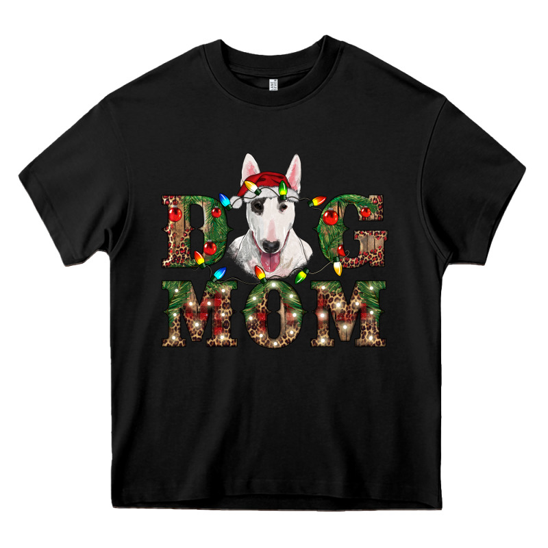 Christmas Dog Mom Bull Terrier Heavy Core Tee by RanaPortraitStore | Teevron