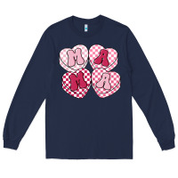 Navy mama candy hearts Long Sleeve Tee - LillyAllenDesigns