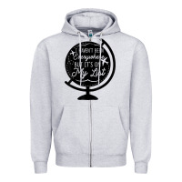 Heather Grey i haven't been everywhere but it's on my list travel t shirt Zipper Hoodie - baoMotion