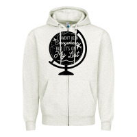 Oatmeal Heather i haven't been everywhere but it's on my list travel t shirt Zipper Hoodie - baoMotion