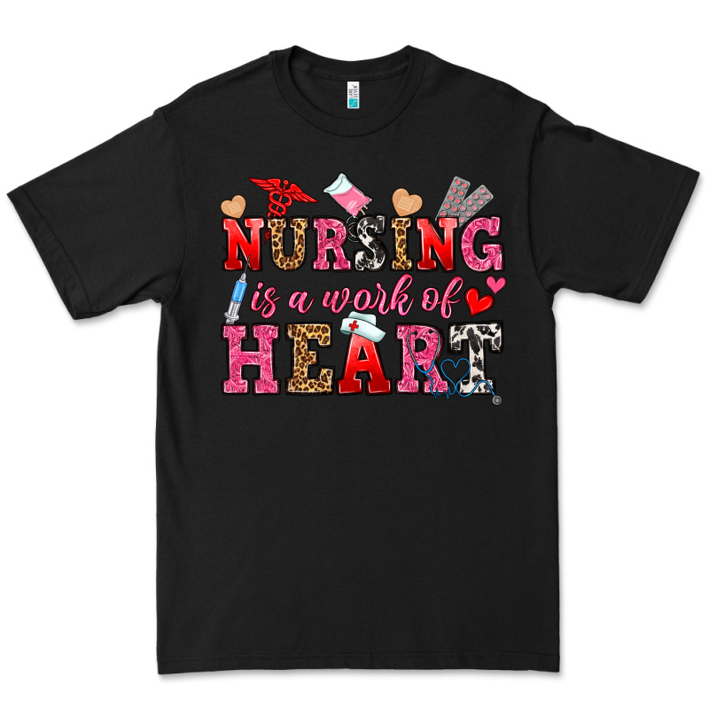 Nursing Is A Work Of Heart Premium Tee by OliviaCreatesArt | Teevron