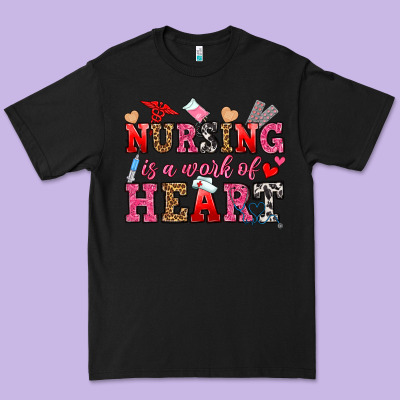 Nursing Is A Work Of Heart Premium Tee Designed By Oliviacreatesart