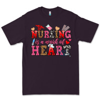 Plum nursing is a work of heart Premium Tee - OliviaCreatesArt