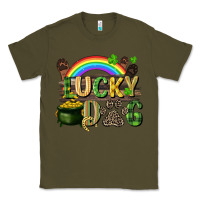 Army Green Lucky dog St. Patrick's Day Classic Tee - CowGirlArtShop