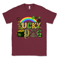 Burgundy Lucky dog St. Patrick's Day Classic Tee - CowGirlArtShop
