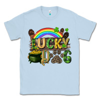 Dusty Blue Lucky dog St. Patrick's Day Classic Tee - CowGirlArtShop