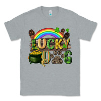 Heather Grey Lucky dog St. Patrick's Day Classic Tee - CowGirlArtShop
