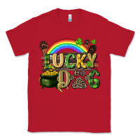 Red Lucky dog St. Patrick's Day Classic Tee - CowGirlArtShop