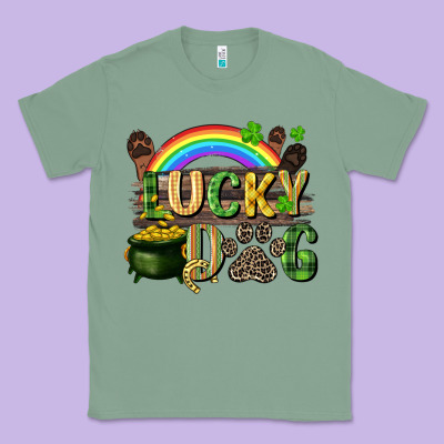 Lucky Dog St. Patrick's Day Classic Tee Designed By Cowgirlartshop