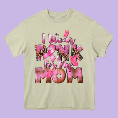 I Wear Pink For My Mom Heavy Core Tee Designed By Cowgirlartshop