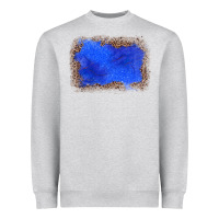 Heather Grey gemstone blue leopard background Heavyweight Sweatshirt - JahusDesignShop
