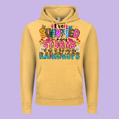 Ive Survived Too Many Storms To Be Thered By Raind Vintage Hoodie Designed By Cowhidedigitalart