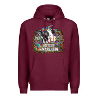 Burgundy autism awareness2 Premium Hoodie - SublimationCraftShop