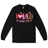 Black loved john 3 16 Long Sleeve Tee - LillyAllenDesigns