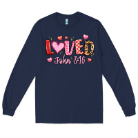 Navy loved john 3 16 Long Sleeve Tee - LillyAllenDesigns