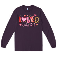 Plum loved john 3 16 Long Sleeve Tee - LillyAllenDesigns