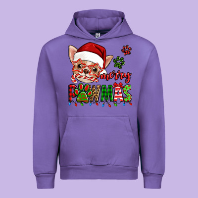 Merry Pawmas Christmas Chihuahua Urban Hoodie Designed By Jasminsmagicworld