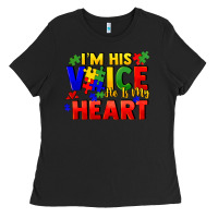 Black I'm his voice he is my heart Ladies Tee - FaDigitalArtStudio