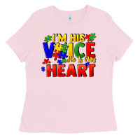 Bubblegum Pink I'm his voice he is my heart Ladies Tee - FaDigitalArtStudio