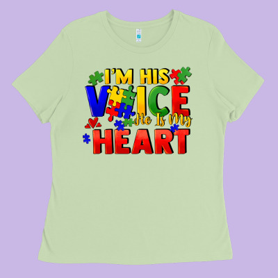 I'm His Voice He Is My Heart Ladies Tee Designed By Fadigitalartstudio