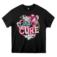 Black find a cure cancer awareness Heavy Core Tee - CowGirlArtShop