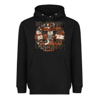 Black longhorn bullskull whatever lossos your longhorn Heavyweight Hoodie - JahusDesignShop