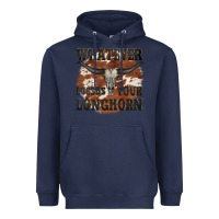 Navy longhorn bullskull whatever lossos your longhorn Heavyweight Hoodie - JahusDesignShop